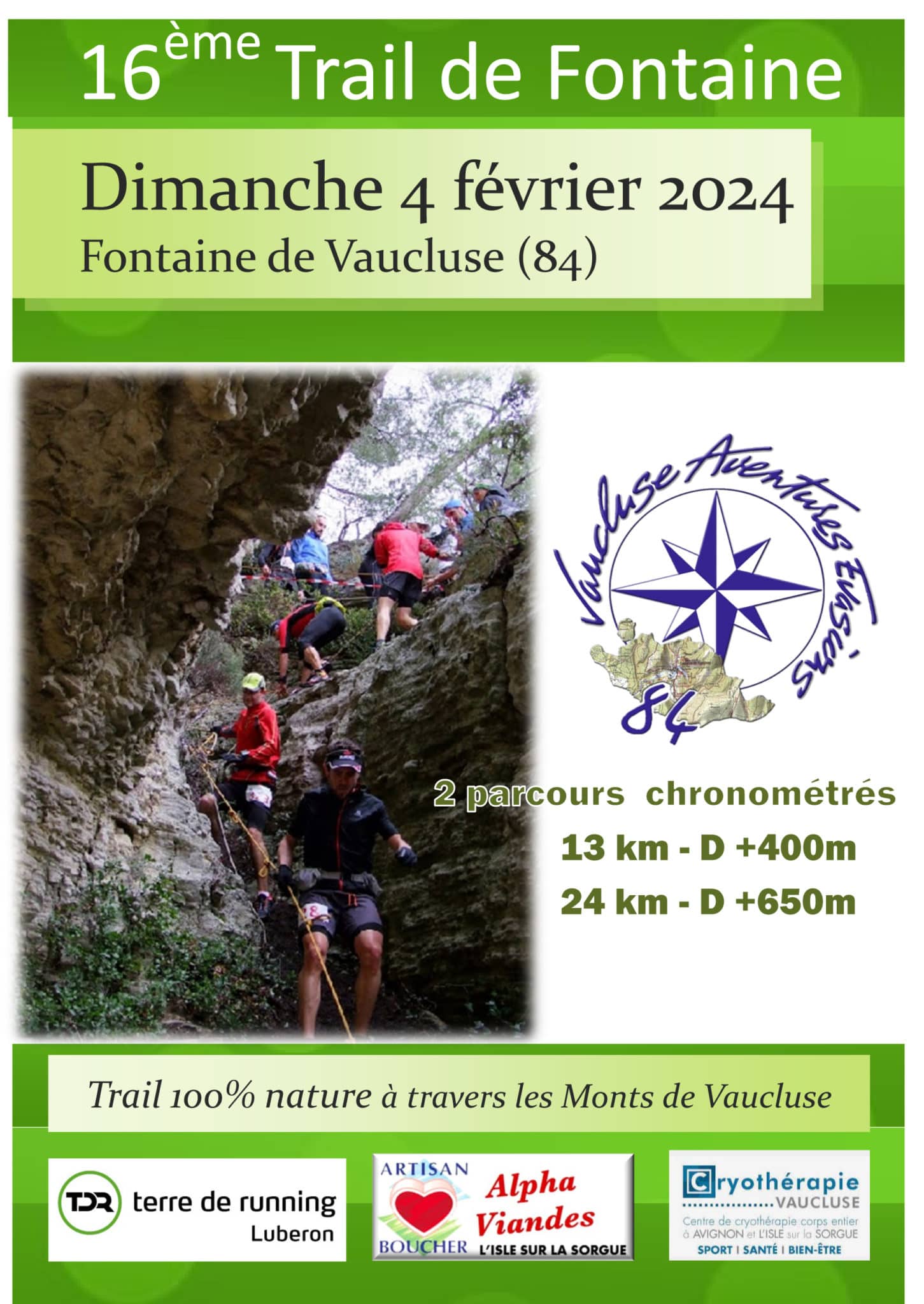 Affiche Trail de Fontaine de Vaucluse 2024