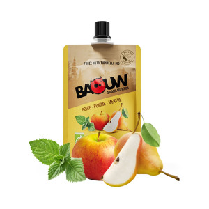 Baouw Purée nutritionnelle bio – Poire – Pomme – Menthe