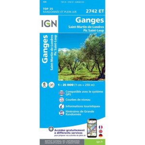 Carte IGN Ganges 2742ET