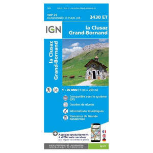 Carte IGN La Clusaz Le Grand-Bornand 3430ET