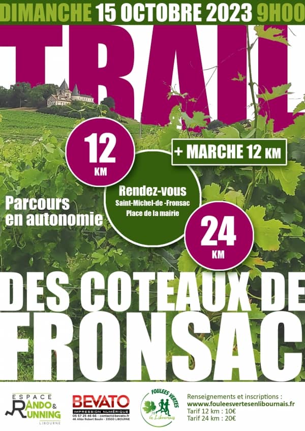 Affiche Trail des Coteaux de Fronsac 2023