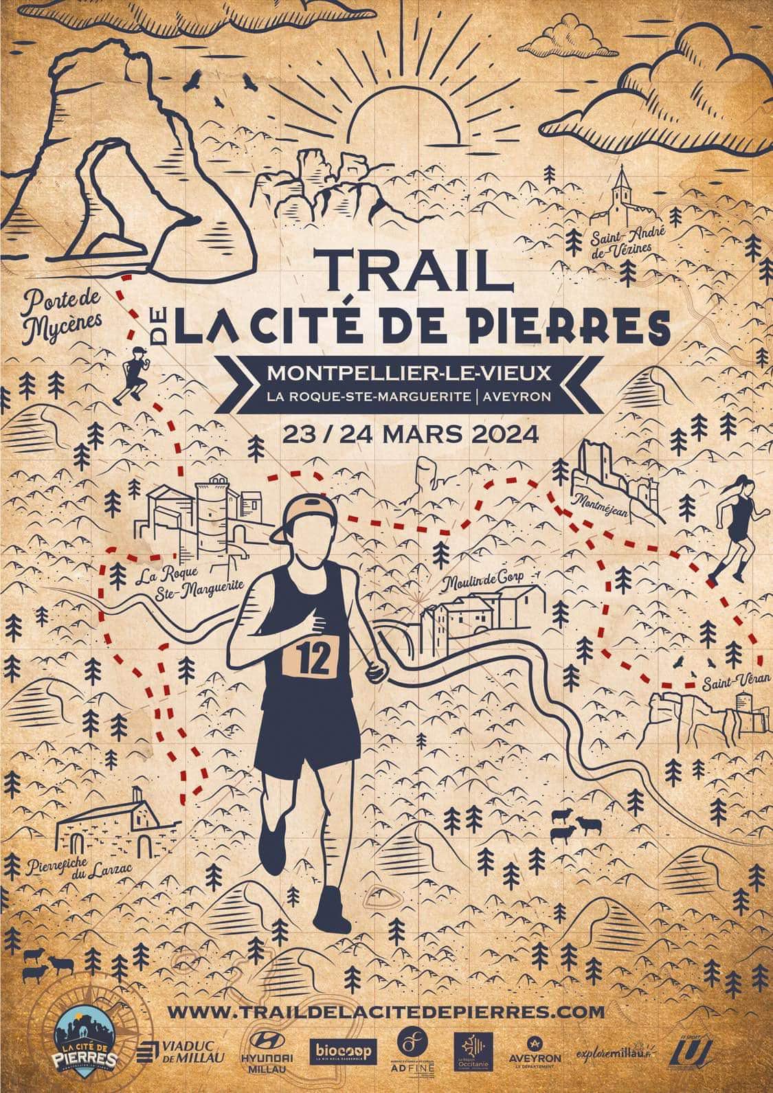 Affiche Trail de la Cité de Pierres 2024