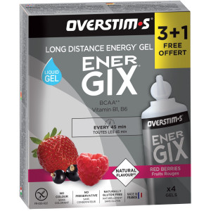 OVERSTIMS Étui Gels Endurance Energix Liquide 3+1 – Fruits rouges