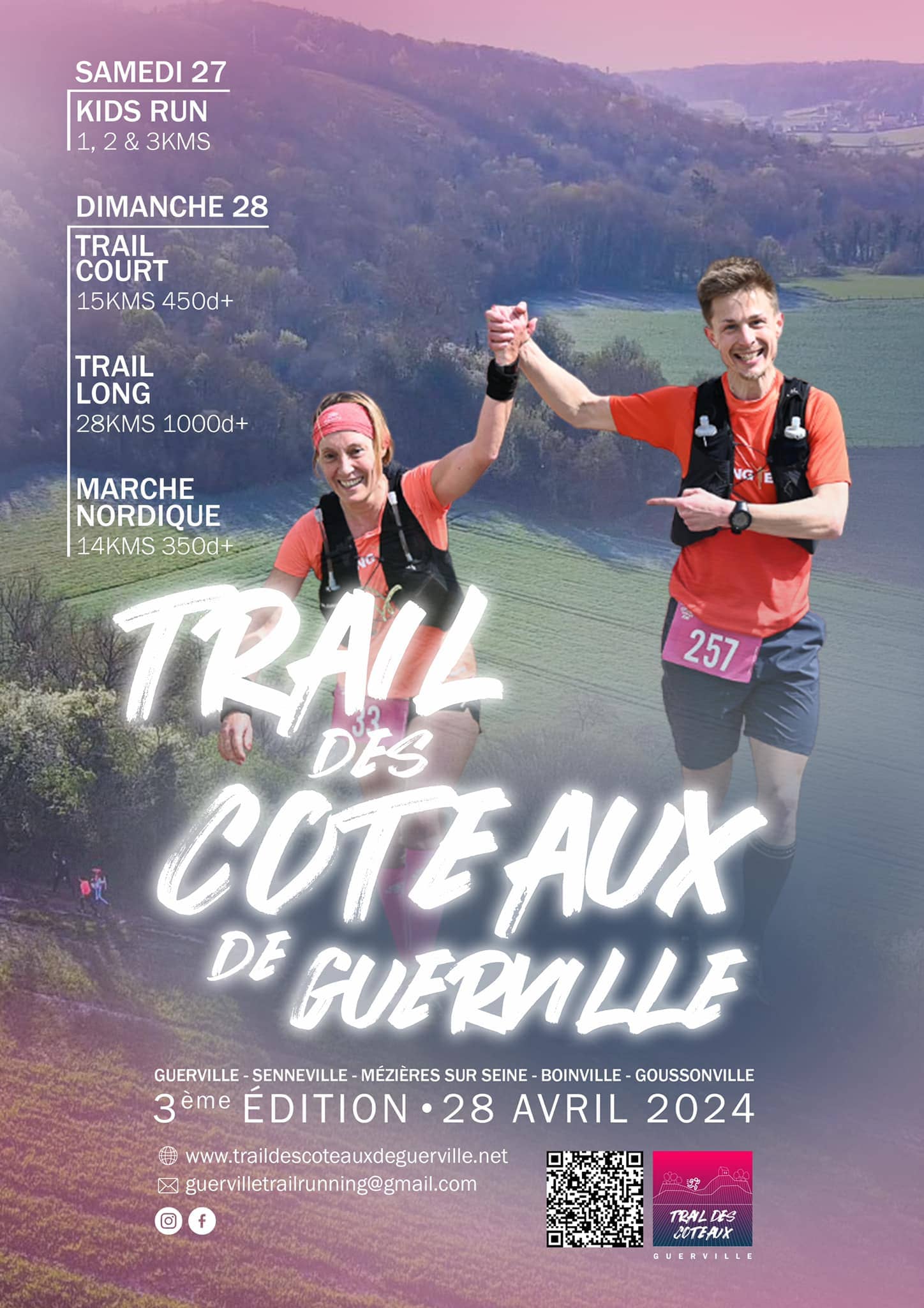 Affiche Trail des Coteaux de Guerville 2024