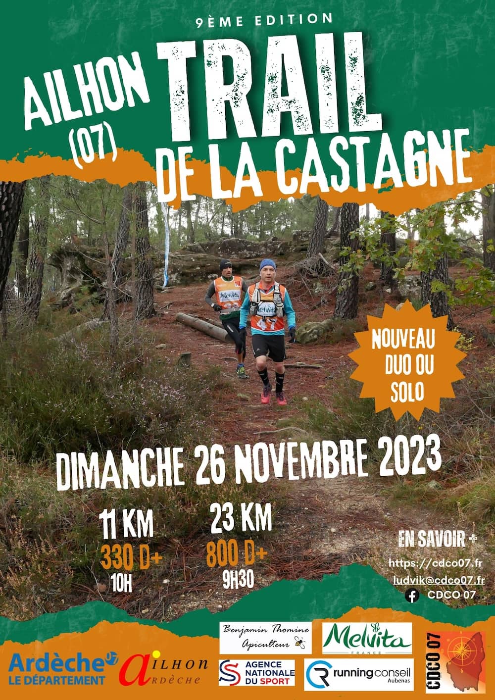 Affiche Trail de la Castagne 2023