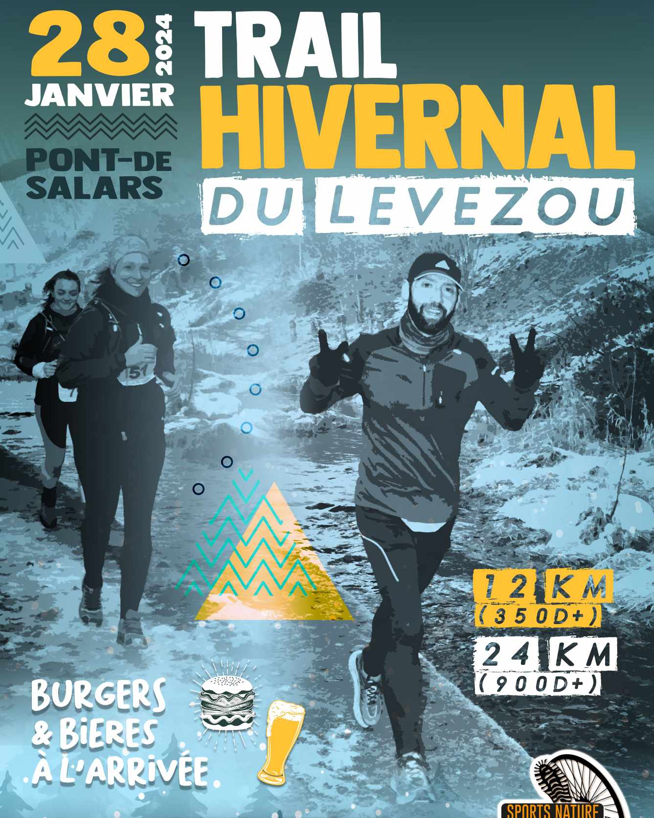 Affiche Trail Hivernal du Lévézou 2024