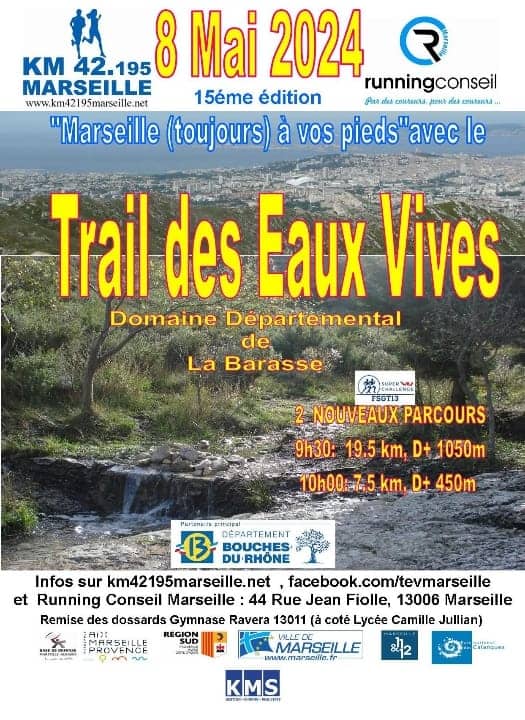 Affiche Trail des Eaux Vives Marseille 2024