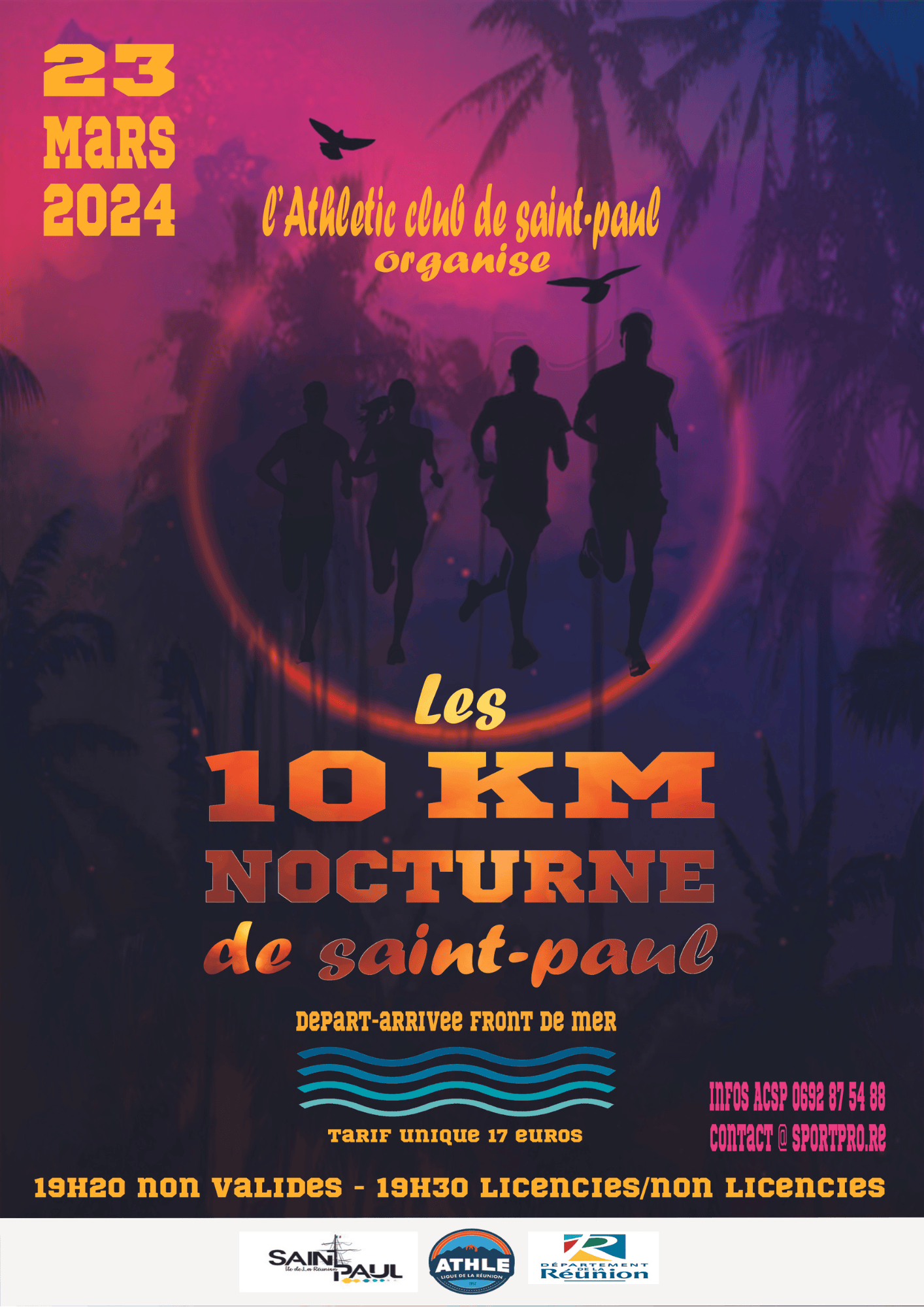Affiche 10 km nocturne de Saint-Paul 2024
