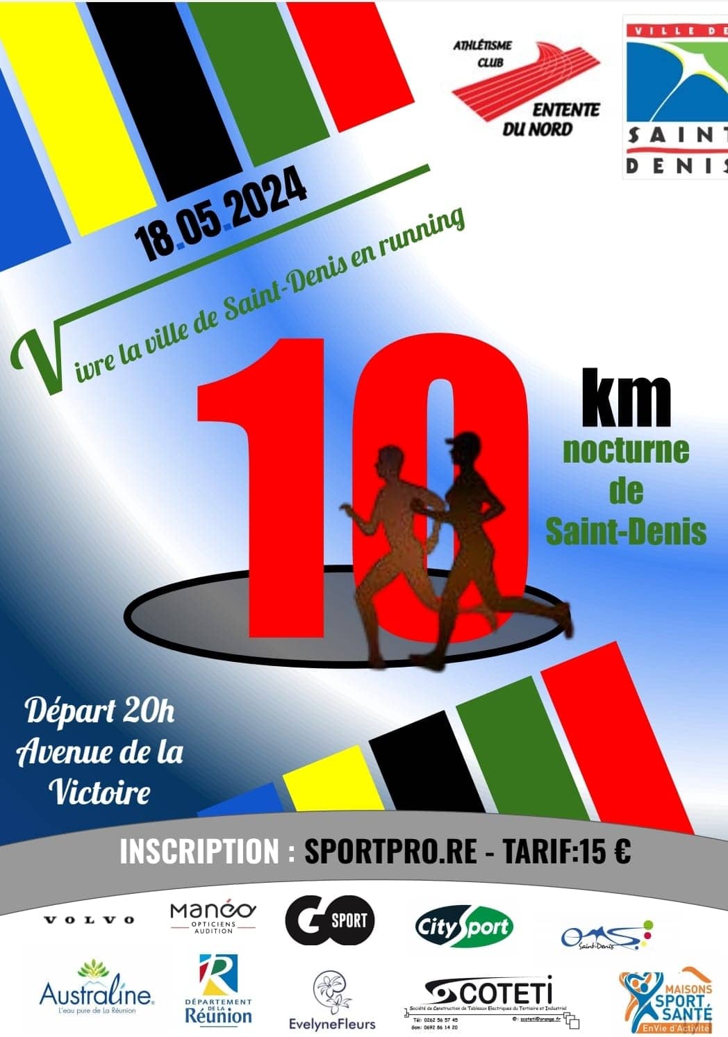 Affiche 10 km nocturne de Saint-Denis 2024