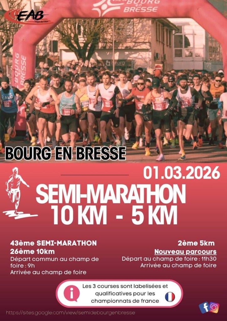 Semi-marathon de Bourg-en-Bresse 2026